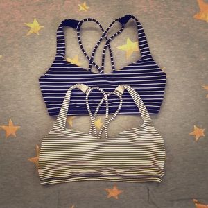 Free to Be striped yoga bra